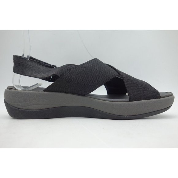 Clarks Black Stretch Strap Casual Adjustable Sandals Shoes Women's 6 M - Picture 6 of 10